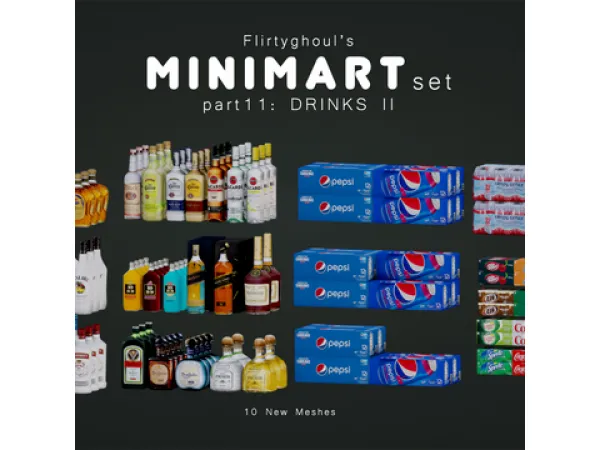 Maxis Match Minimart Set Part 11 Drinks II by flirtyghoul - The Sims 4 Custom Content