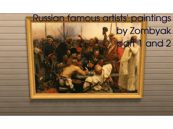 Alpha Russian famous artists' paintings by Zombyak - The Sims 4 Custom Content