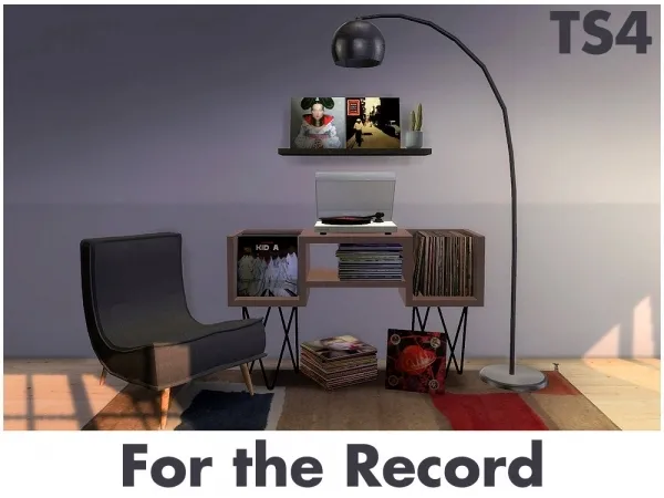 Maxis Match Recolors of syboubous Apolline storage record player and records - The Sims 4 Custom Content