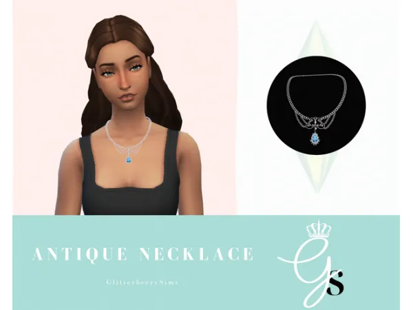 Maxis Match Antique Necklace by Glitterberry Sims - The Sims 4 Custom Content