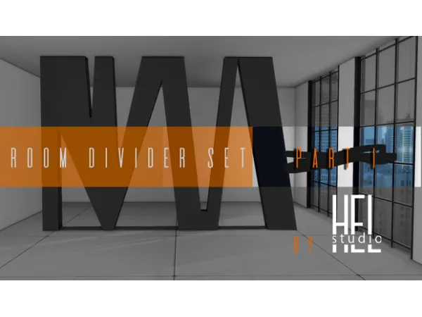 Alpha Room Divider Set Part I by Hel Studio - The Sims 4 Custom Content