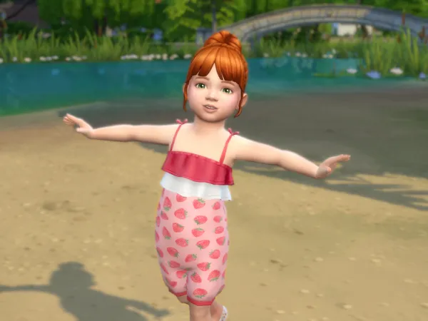 Maxis Match Strawberry Romper by Tillie - The Sims 4 Custom Content