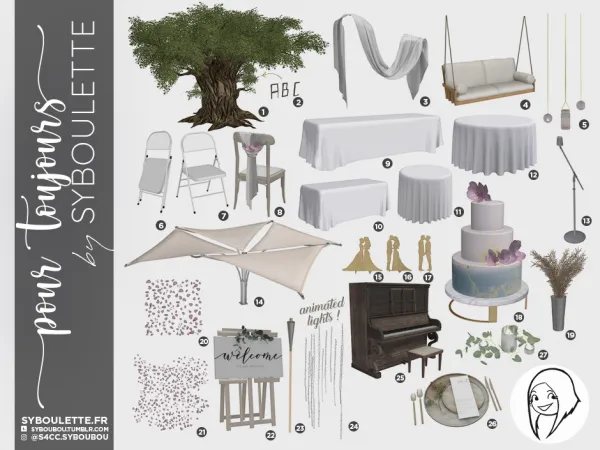 Alpha Pour toujours romantic wedding set - The Sims 4 Custom Content
