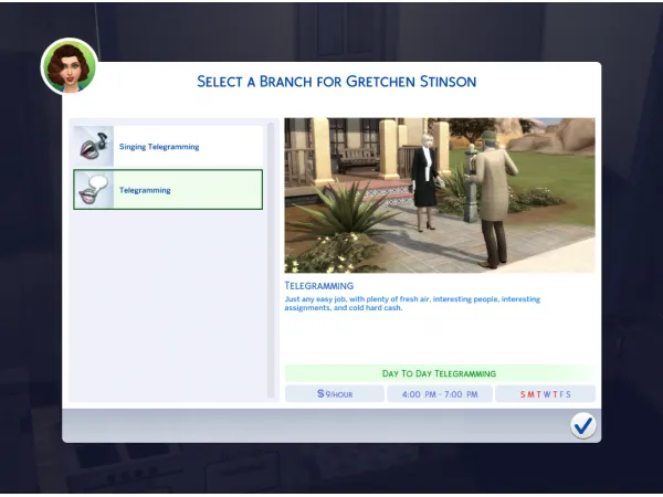 Maxis Match Telegramming (Part Time) Vintage Career by Alpha_Waifu - The Sims 4 Custom Content