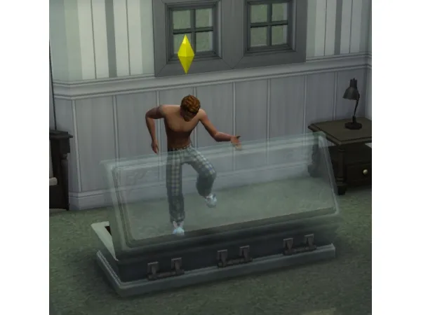 Maxis Match Crystal Coffin Bed by DBCAB - The Sims 4 Custom Content