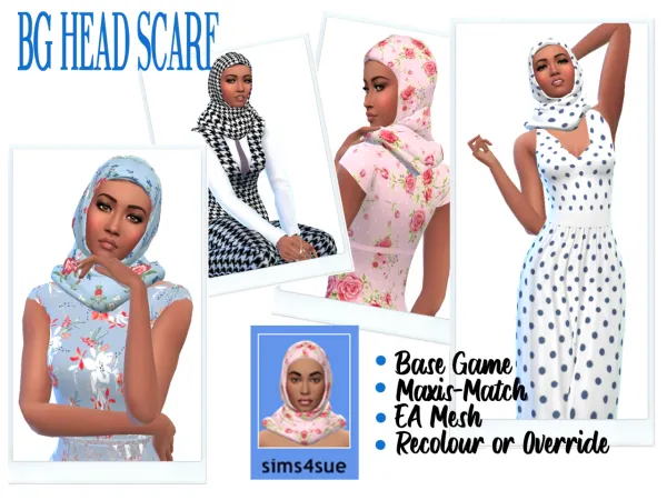 Maxis Match BG HEAD SCARF - The Sims 4 Custom Content