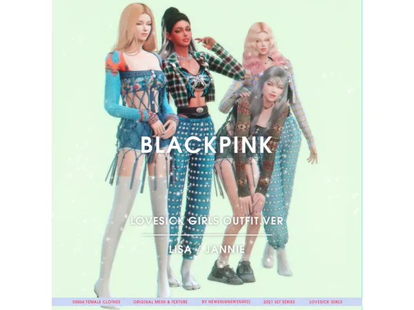 Alpha BLACKPINK LOVESICK GIRLS MV outfit ver Lisa Jannie [뉴엔] by new_en092 - The Sims 4 Custom Content