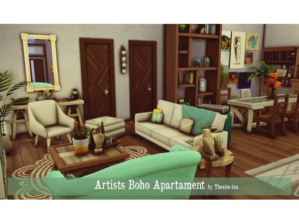 Maxis Match Spacious Boho flat - The Sims 4 Custom Content
