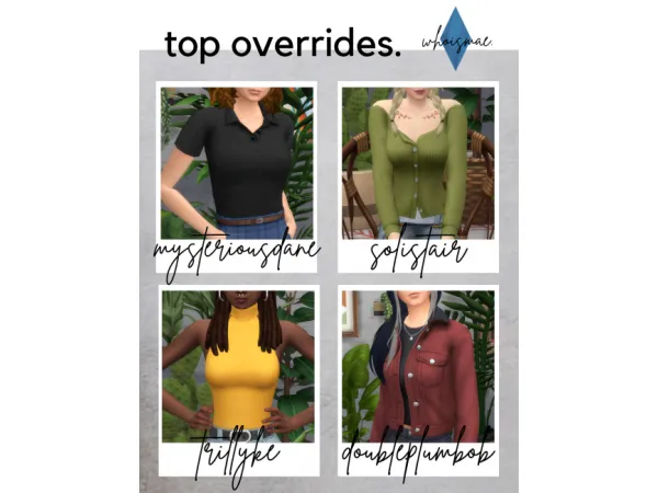 Maxis Match override post number two basegame tops - The Sims 4 Custom Content
