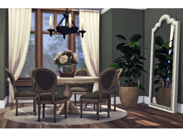 Alpha Farmhouse Style Dining Chairs by Sooky88 updated - The Sims 4 Custom Content