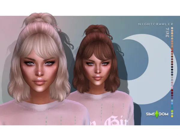 Alpha Nightcrawler Fire Hair - The Sims 4 Custom Content