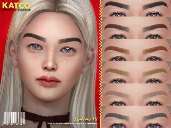 Alpha katco eyebrows n1 by katco - The Sims 4 Custom Content
