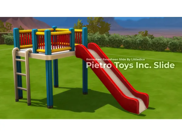 Maxis Match Pietro Toys Inc Slide RAVASHEEN Slide Remeshed by me by littledica - The Sims 4 Custom Content