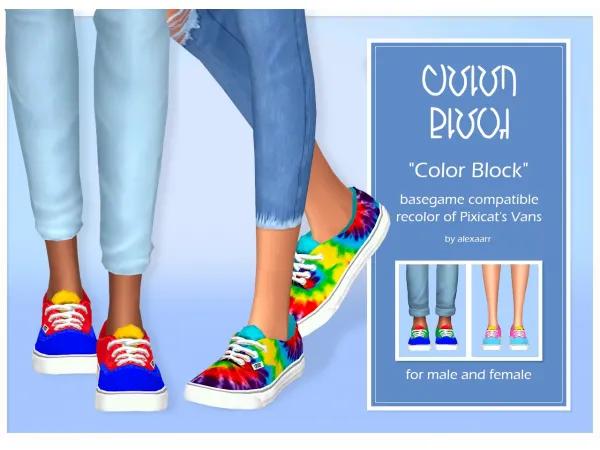 Maxis Match Color Block Vans by alexaarr - The Sims 4 Custom Content