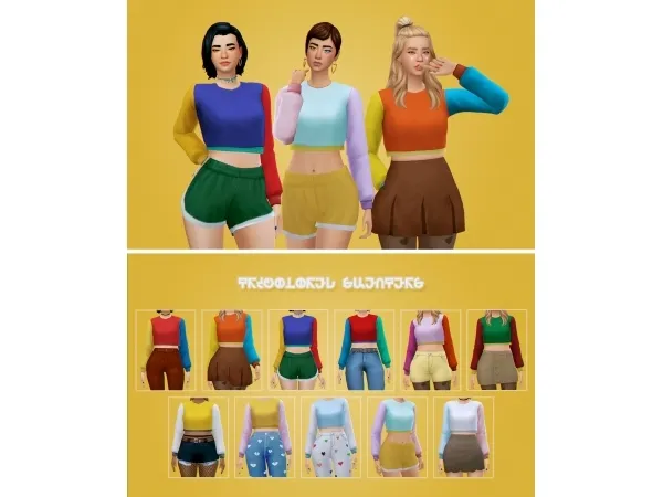 Maxis Match tricolored sweaters by lamatisse - The Sims 4 Custom Content