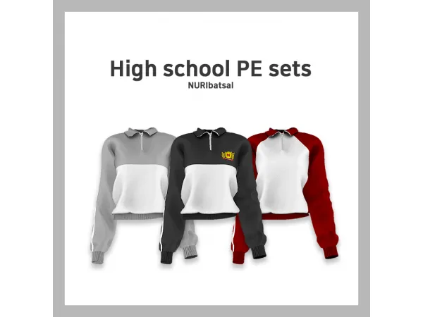 Alpha [FEMALE] HIGH SCHOOL PE SETS by nuribatsal - The Sims 4 Custom Content