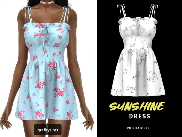 Alpha Sunshine Dress - The Sims 4 Custom Content