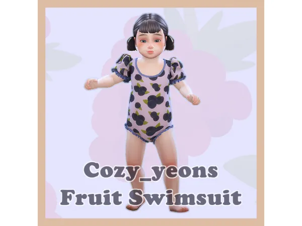 Maxis Match Sims4 Toddler Cozy_yeons Fruit Swimsuit 심즈4 유아 의상 과일 수영복 by Cozy_yeons Sims - The Sims 4 Custom Content