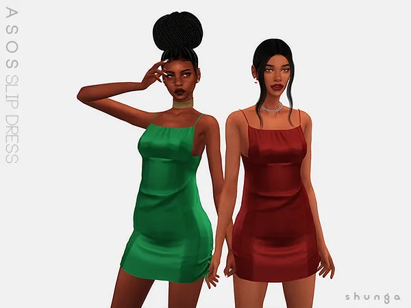 Alpha SHUNGA ASOS Slip Dress - The Sims 4 Custom Content