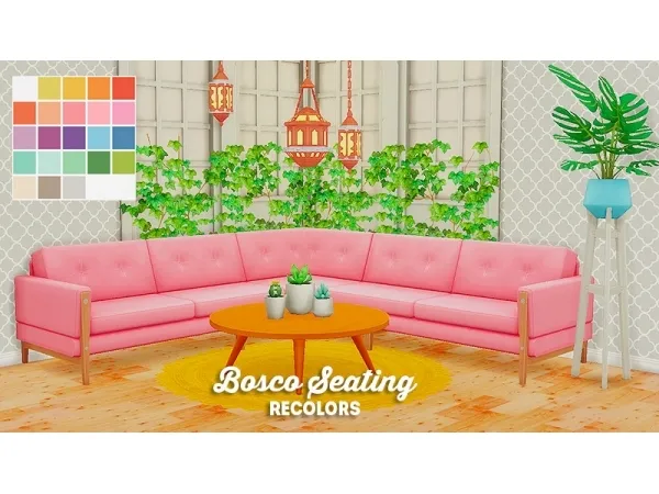 Maxis Match Bosco sectional seating recolor - The Sims 4 Custom Content