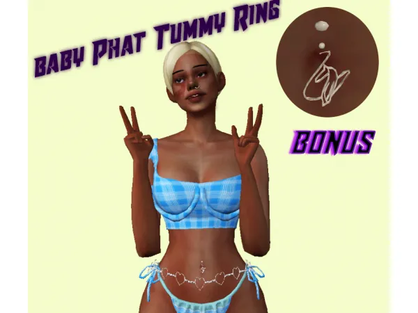 Alpha BELLY CHAIN AND TUMMY RING - The Sims 4 Custom Content