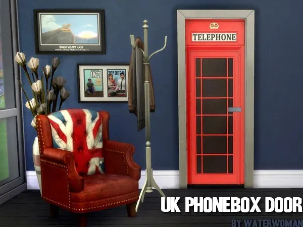 Alpha UK LOVE Phonebox Tür - The Sims 4 Custom Content