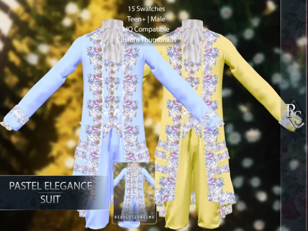 Alpha Pastel Elegance Suit by Revolution Sims - The Sims 4 Custom Content