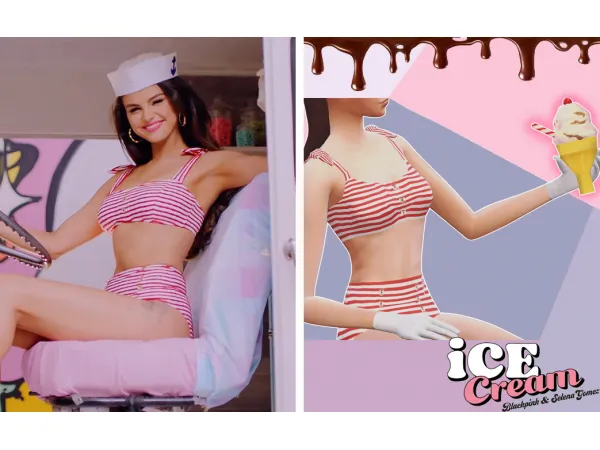 Alpha Retro Button Bikini - The Sims 4 Custom Content