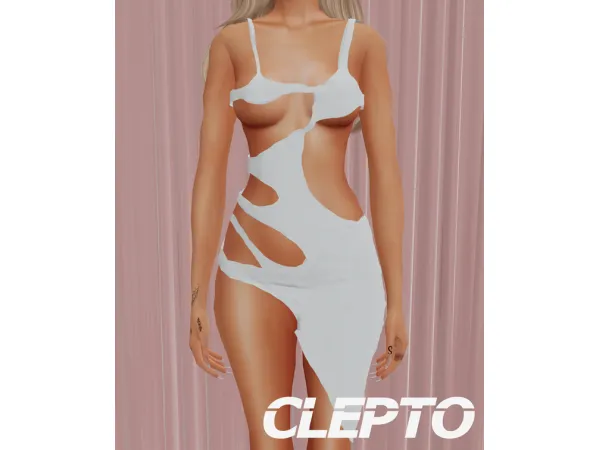Alpha CLEPTO SABRINA DRESS AND ACCESSORY THONG by Clepto by Cléo - The Sims 4 Custom Content