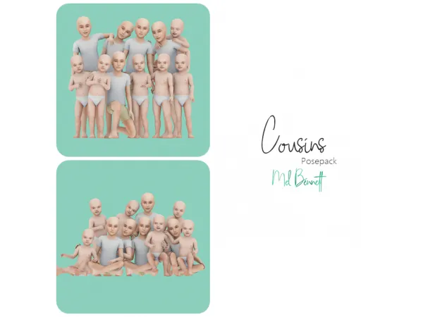 Mix Cousins Posepack - The Sims 4 Custom Content
