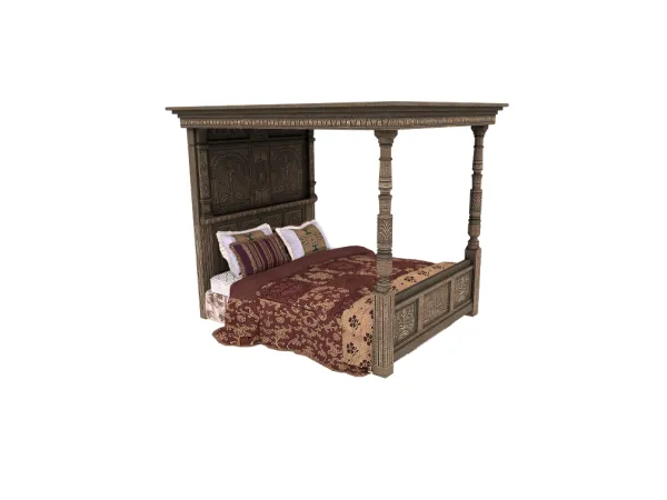 Alpha TheSenseMedieval The Witcher 3 Blood And Wine Beauclair Rich Bed C - The Sims 4 Custom Content