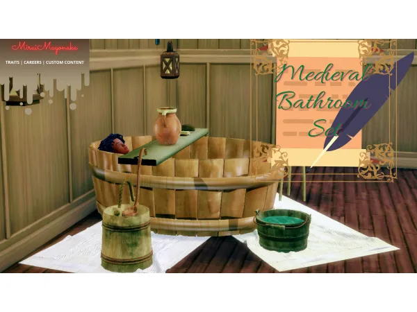 Maxis Match Medieval Bathroom Set by MiraiMayonaka - The Sims 4 Custom Content