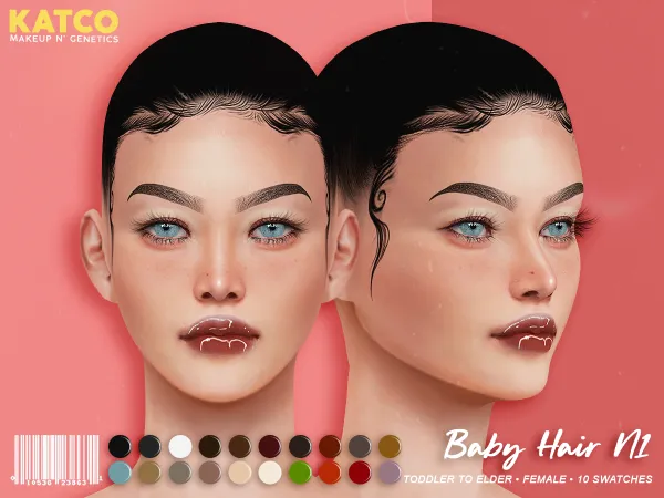 Alpha katco baby hair n1 - The Sims 4 Custom Content