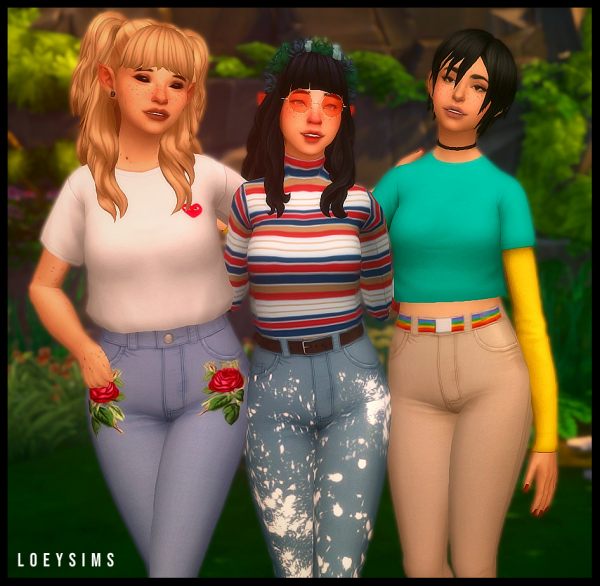 Maxis Match Psyke Underground Jean Stencils by simsfinds - The Sims 4 Custom Content