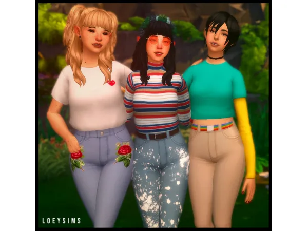Maxis Match Psyke Underground Jean Stencils by loeysims - The Sims 4 Custom Content