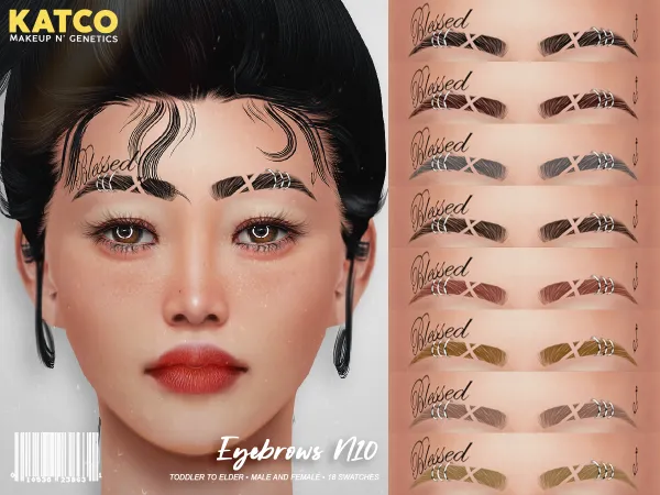 Alpha katco eyebrows n10 by katco - The Sims 4 Custom Content