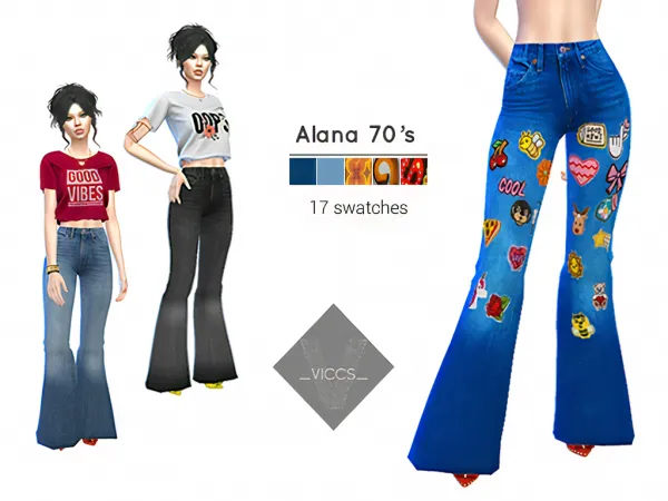 Alpha VICCS ALANA 70S PANTS - The Sims 4 Custom Content