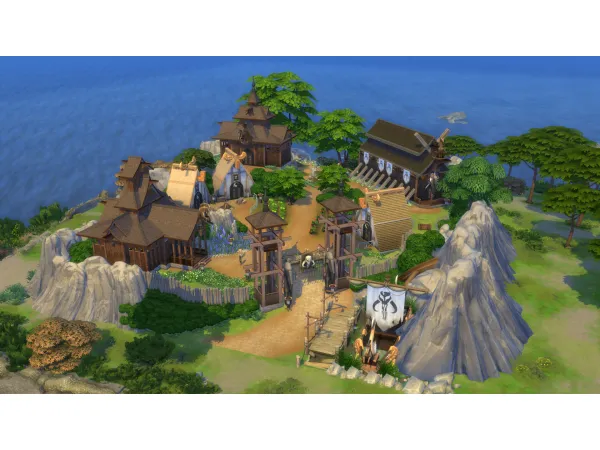 Maxis Match No Authentic Viking Village 64X64 by bradybrad7 - The Sims 4 Custom Content