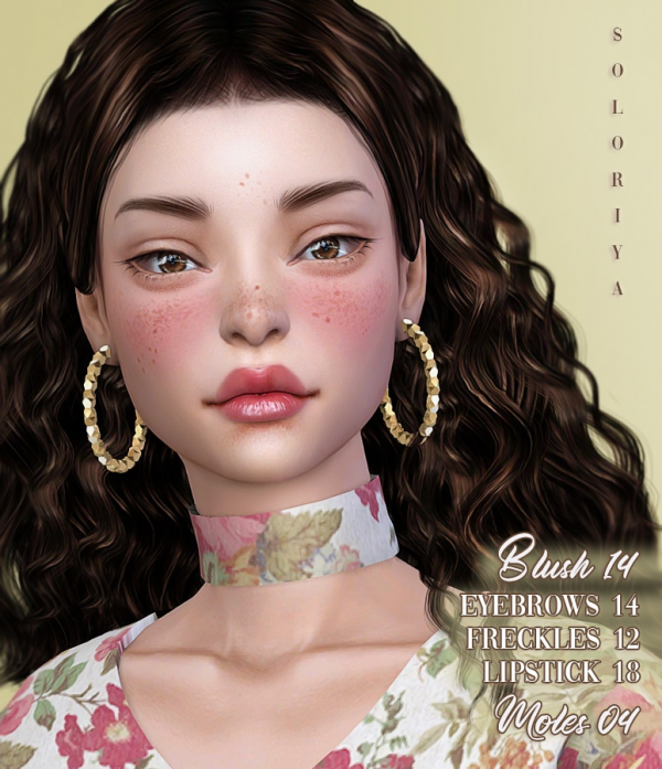 Alpha Blush 14 eyebrows 14 freckles 12 lipstick 18 moles 04 Sims 4 by simsfinds - The Sims 4 Custom Content
