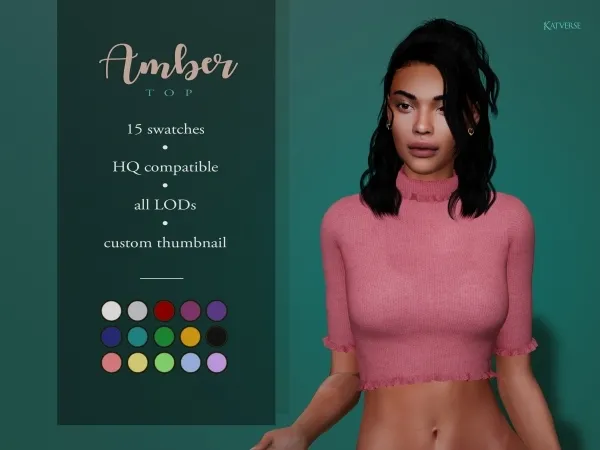 Alpha Amber Top by katverse - The Sims 4 Custom Content