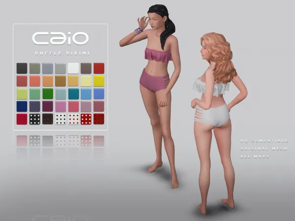 Sims 4 Maxis Match  CC: Ruffle Bikini