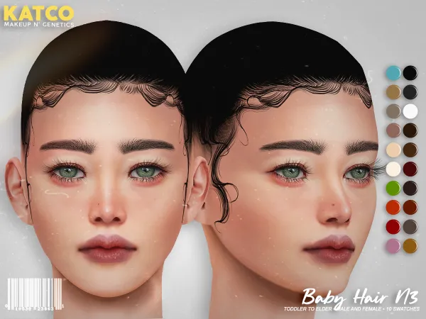 Alpha katco baby hair n3 - The Sims 4 Custom Content