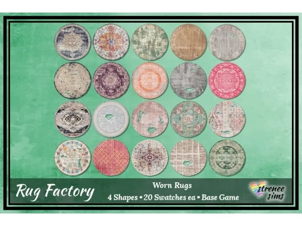 Alpha Rug Factory Worn Rugs - The Sims 4 Custom Content