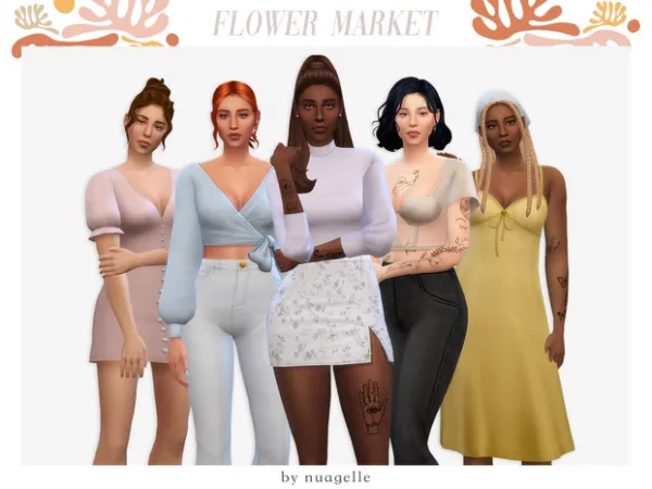 Maxis Match Flower Market a pack by nuagelle - The Sims 4 Custom Content