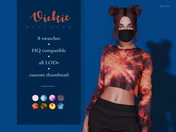 Alpha Vickie Pullover by katverse - The Sims 4 Custom Content