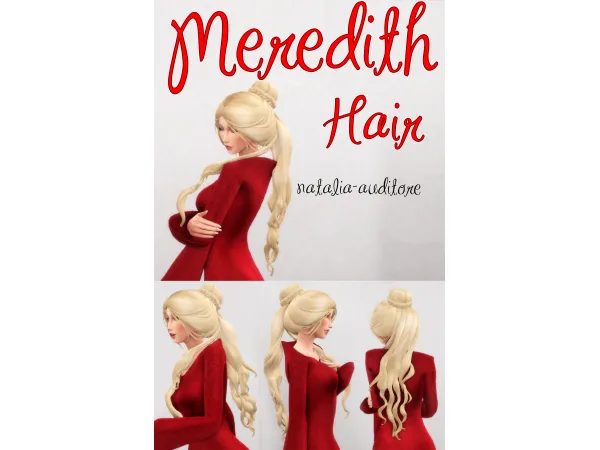 Alpha Meredith hair - The Sims 4 Custom Content