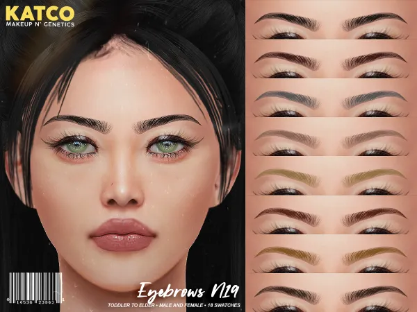 Alpha katco eyebrows n19 - The Sims 4 Custom Content