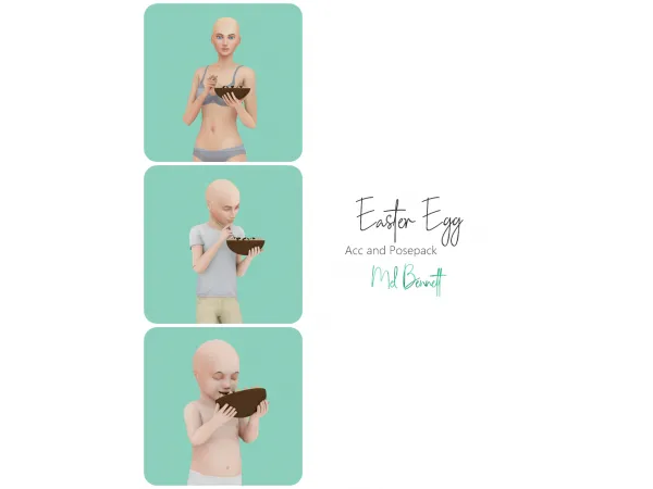 Mix Easter Egg Acc and Posepack - The Sims 4 Custom Content