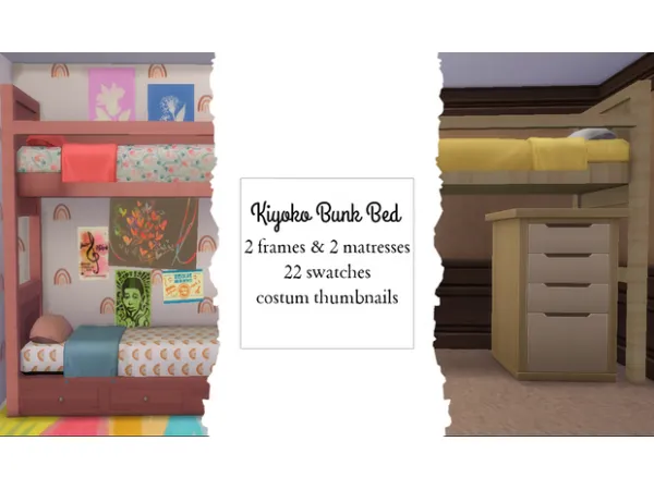 Maxis Match Kiyoko Bunk Bed Simmer by NekoChan - The Sims 4 Custom Content
