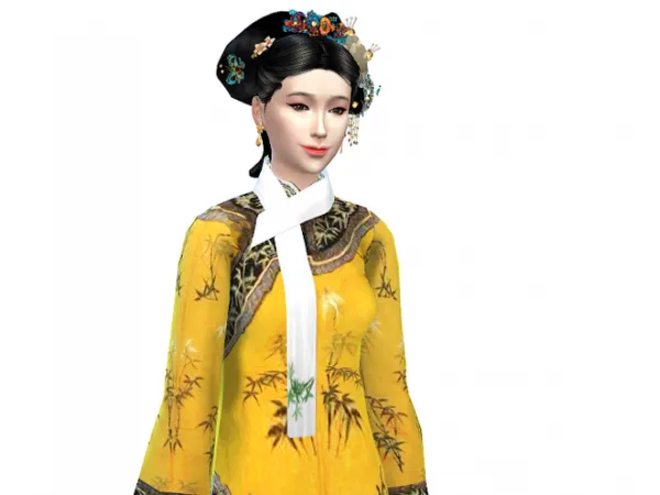 Alpha 龙华 Scarf by Jinqiuqiu - The Sims 4 Custom Content